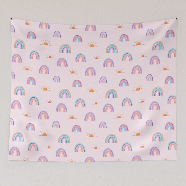 Item preview, Cute blue pink purple rainbow designed and sold by inkbearblue.