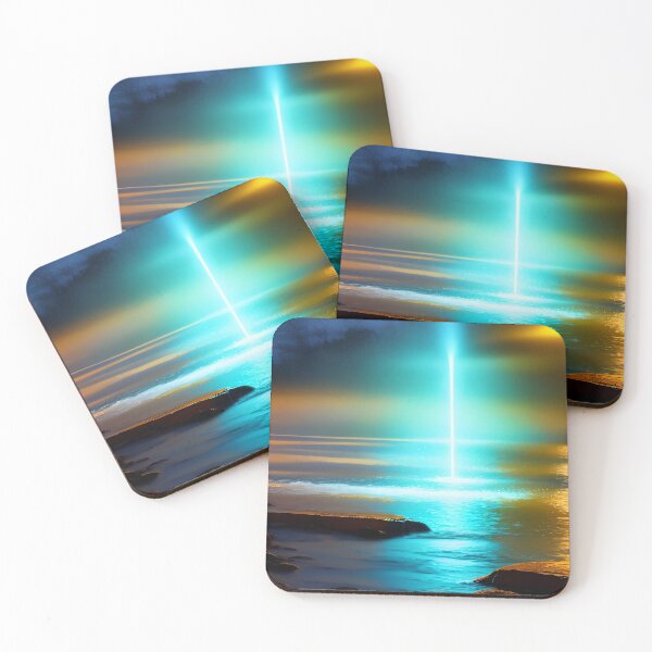 Item preview, Aqua Light Moon Bean over the Ocean at Sunset designed and sold by deniselynnimage.