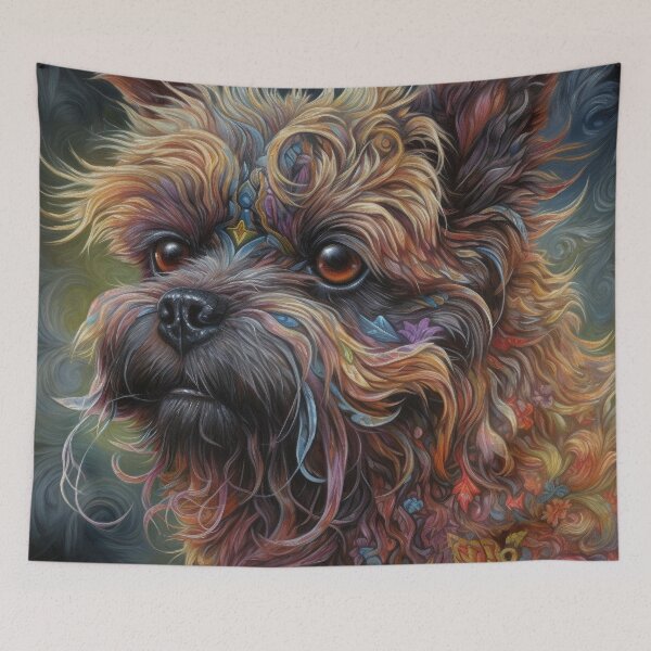 Item preview, Affenpinscher Floral Dog Art 4 designed and sold by DiatomDesigns.