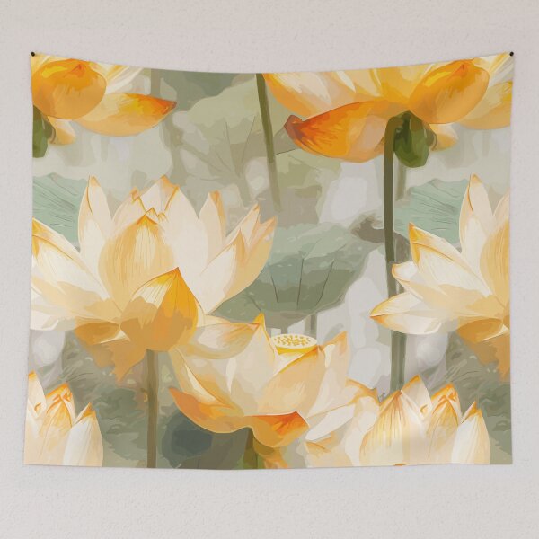 Item preview, Lotus Flowers in Yellow designed and sold by oneeko.