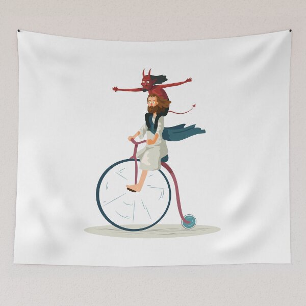Item preview, funny jesus and devil designed and sold by Roy & Pride.