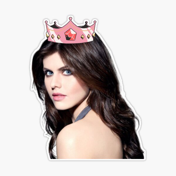 Alexandra Daddario Pink Princess Crown Lovely Photo Sticker for Sale by  CollageHeaven