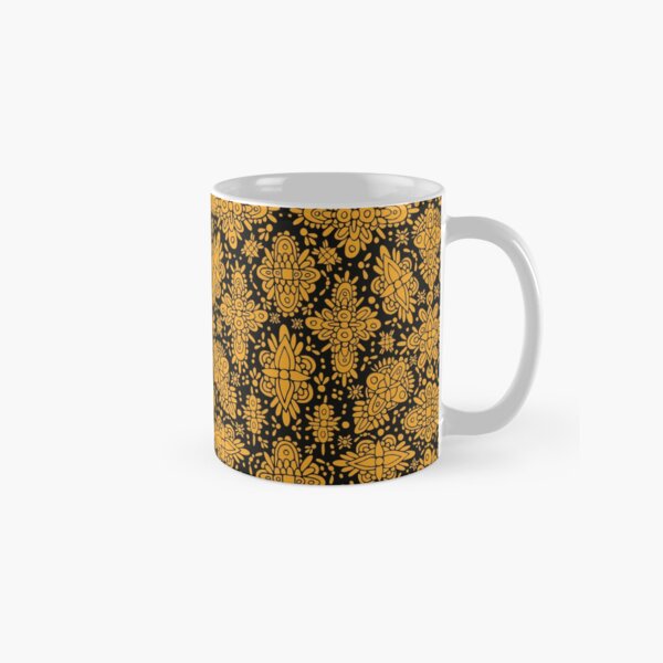Item preview, Mustard Yellow & Black Absract Symmetrical Pattern designed and sold by somecallmebeth.