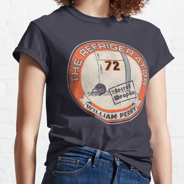 William Perry Orange Name & Number Logo - #72 Football Chicago Bears T-Shirt