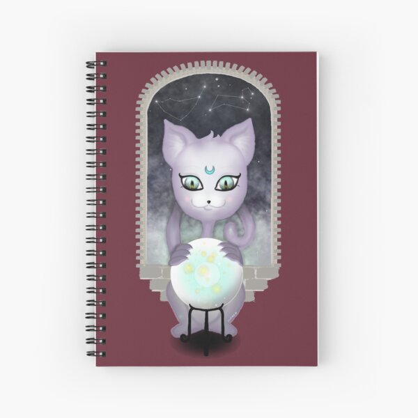Mystic Miku | Crystal Ball & Zodiac | Wine Red Spiral Notebook