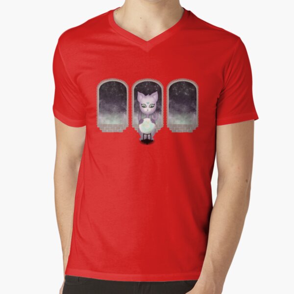 Mystic Miku | Crystal Ball & Zodiac | Wine Red V-Neck T-Shirt