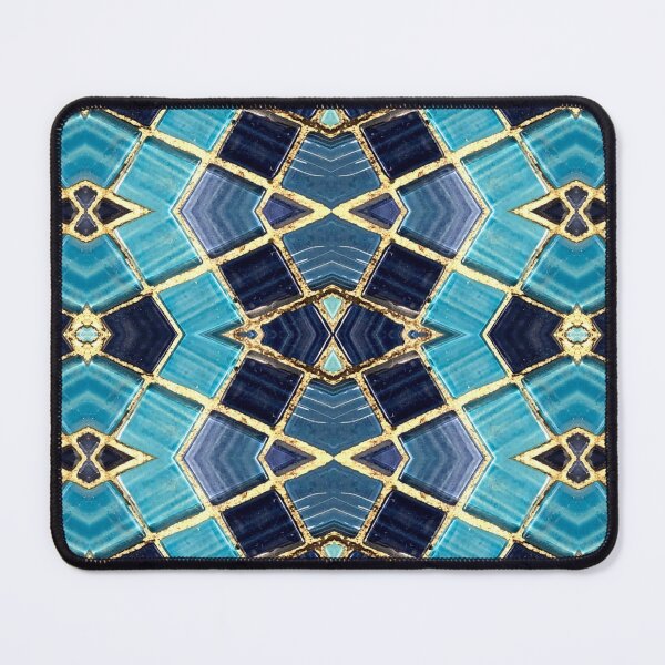 Item preview, Blue Tile and Gold Grout Kaleidoscope Pattern 2 designed and sold by Swabcraft.