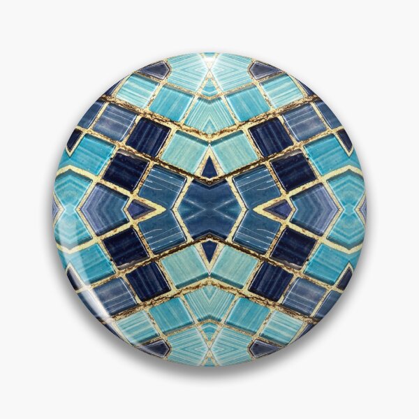 Artikelvorschau, Blue Tile and Gold Grout Kaleidoscope Pattern 3 entworfen und verkauft von Swabcraft.
