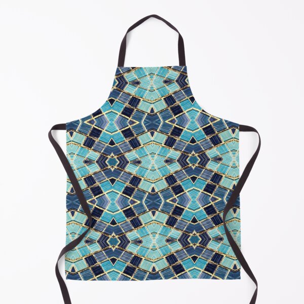 Item preview, Blue Tile and Gold Grout Kaleidoscope Pattern 3 designed and sold by Swabcraft.