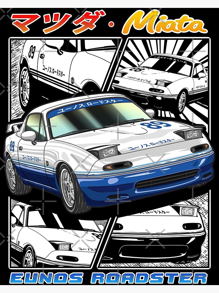 EUNOS ROADSTER M2 1001 イラストアート フレーム Nippon JDM MX-5 Miata Eunos Roadster 