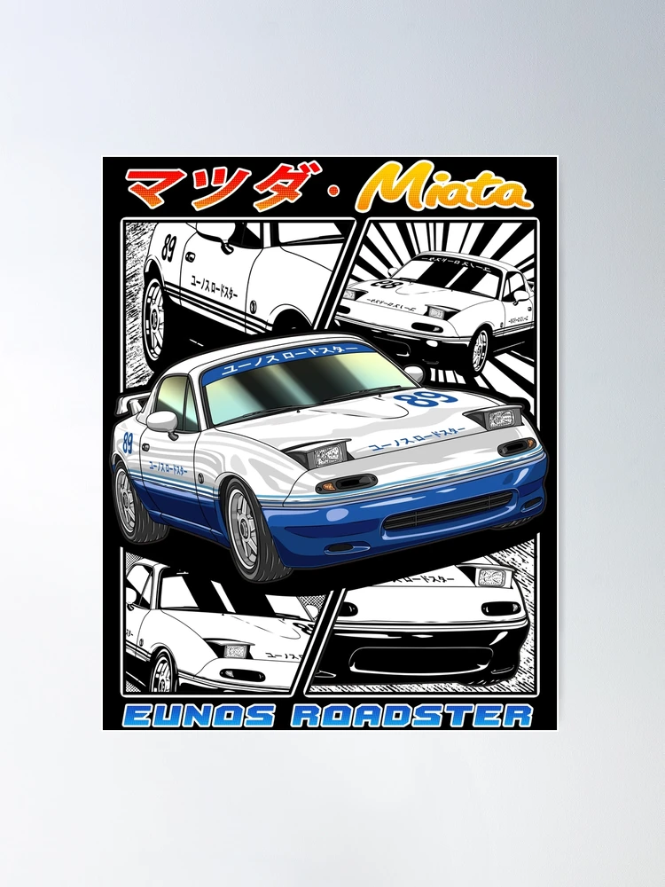 EUNOS ROADSTER M2 1001 イラストアート フレーム JDM Mazda Miata Eunos Roadster