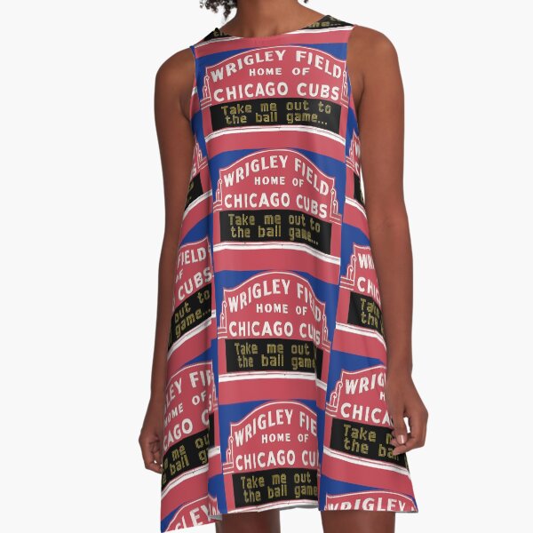 Take Me Out to the Ball Game, Wrigley Field A-Line Dress