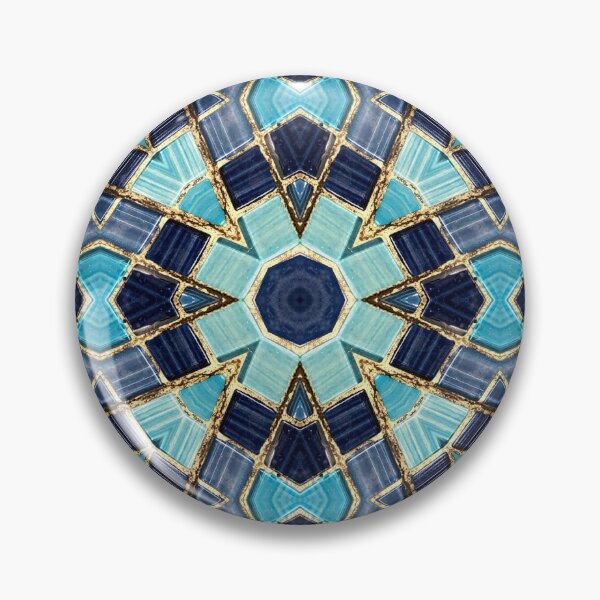 Artikelvorschau, Blue Tile and Gold Grout Kaleidoscope Pattern 5 entworfen und verkauft von Swabcraft.