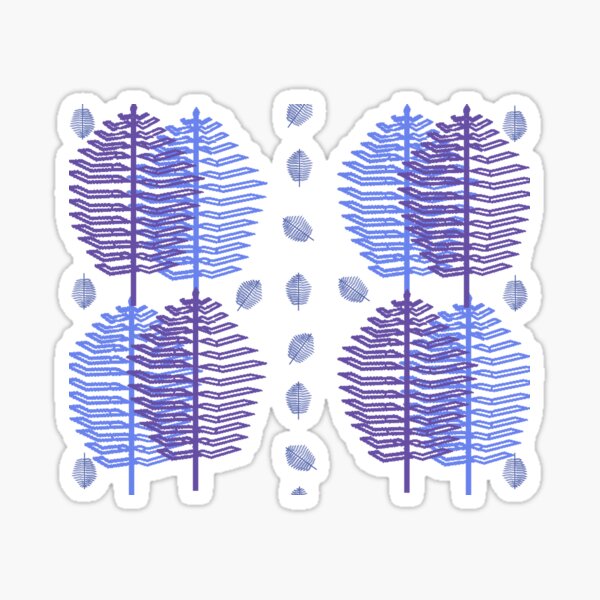 Ultravioletbluesleafpattern Sticker