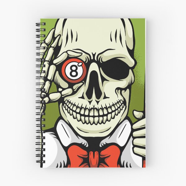 Item preview, illustration of skeleton playing billiard designed and sold by Tara Artwork.