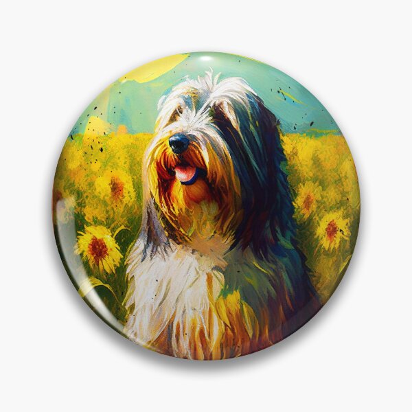 Item preview, Polish Lowland Sheepdog Sunflower Painting Adorable Dog designed and sold by rafaeltto.