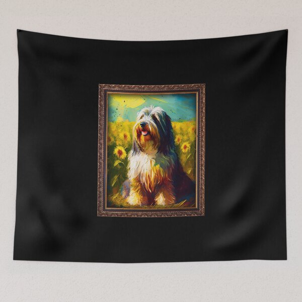 Item preview, Polish Lowland Sheepdog Sunflower Painting Adorable Dog designed and sold by rafaeltto.