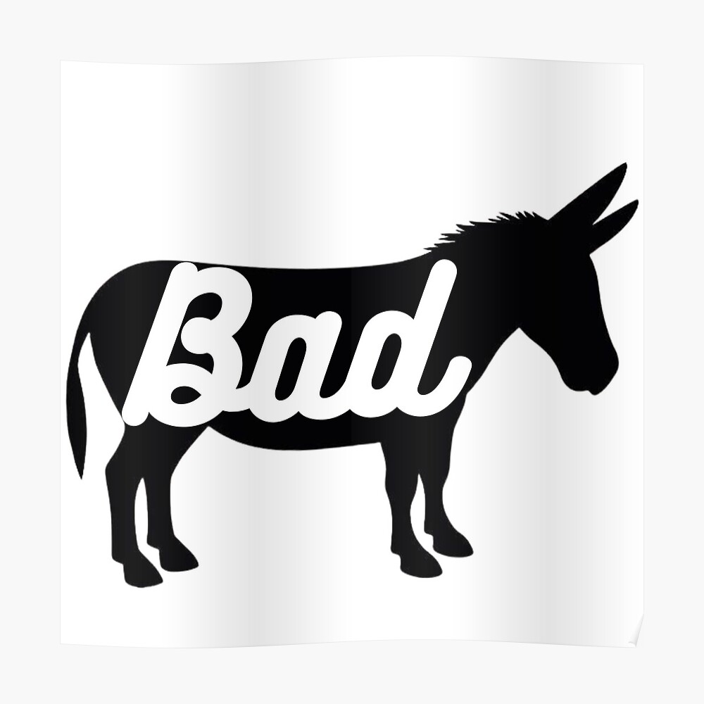 Bad Ass T-Shirt Funny Donkey Shirt, Cool Graphic Tees, Mens Womens