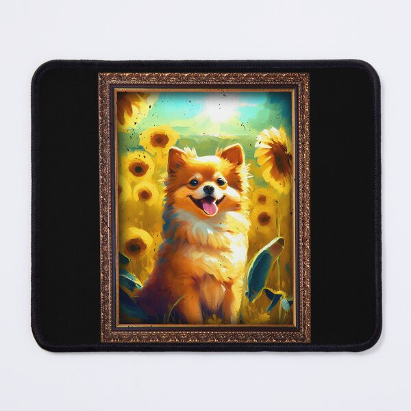 Item preview, Pomchi Sunflower Painting Adorable Dog designed and sold by rafaeltto.