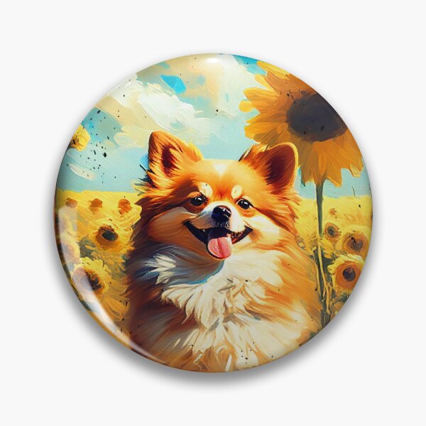 Item preview, Pomchi Sunflower Painting Adorable Dog designed and sold by rafaeltto.