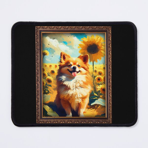 Item preview, Pomchi Sunflower Painting Adorable Dog designed and sold by rafaeltto.