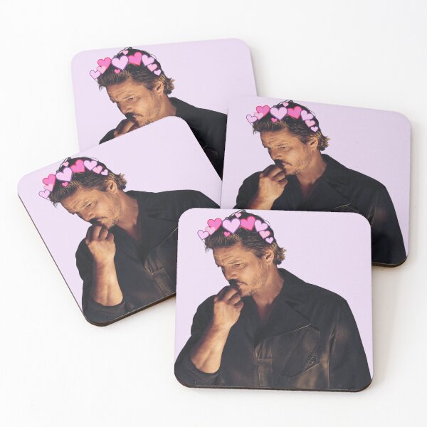Item preview, Pedro Pascal Pink Hearts Crown Cute designed and sold by CollageHeaven.