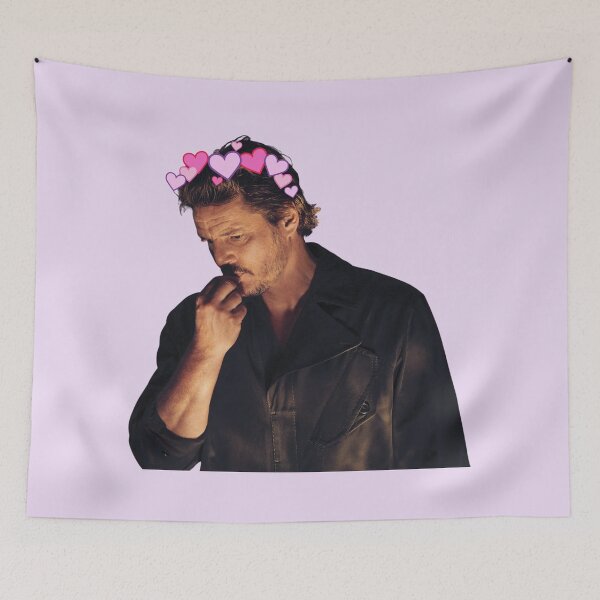 Item preview, Pedro Pascal Pink Hearts Crown Cute designed and sold by CollageHeaven.