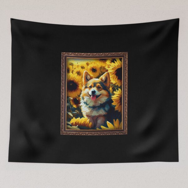 Item preview, Pomsky Sunflower Painting Adorable Dog designed and sold by rafaeltto.