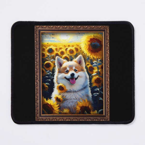 Item preview, Pomsky Sunflower Painting Adorable Dog designed and sold by rafaeltto.