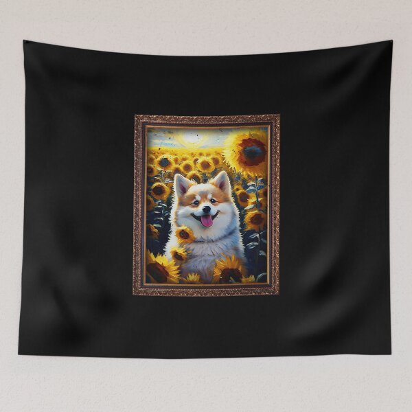 Item preview, Pomsky Sunflower Painting Adorable Dog designed and sold by rafaeltto.