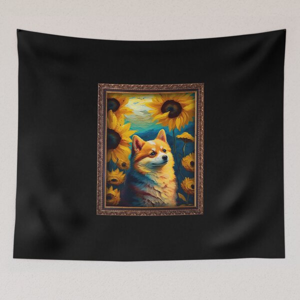 Item preview, Pomsky Sunflower Painting Adorable Dog designed and sold by rafaeltto.