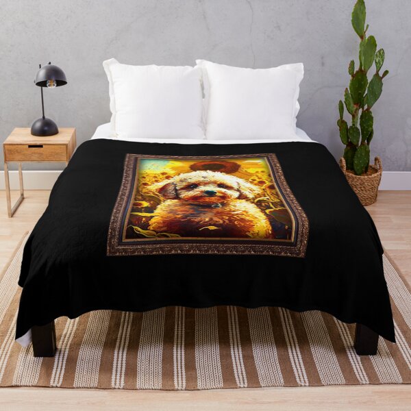 Item preview, Poochon Sunflower Painting Adorable Dog designed and sold by rafaeltto.