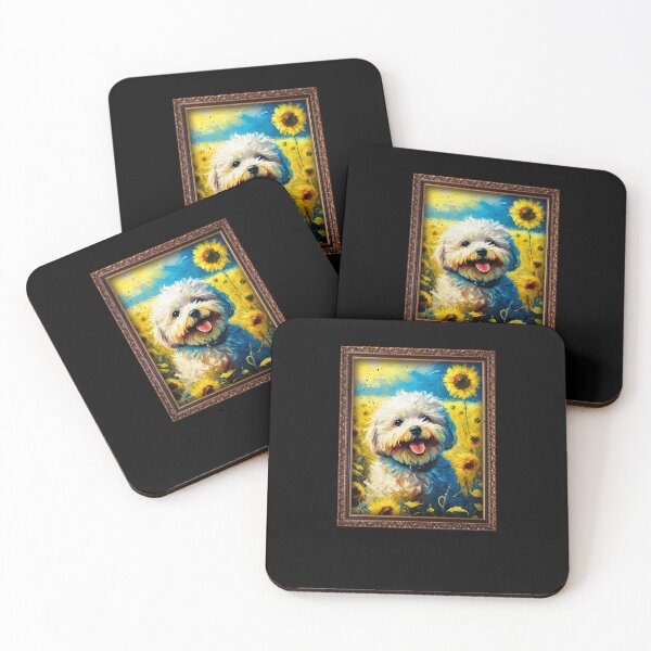Item preview, Poochon Sunflower Painting Adorable Dog designed and sold by rafaeltto.