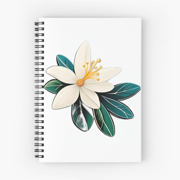 Item preview, A white flower with green leaves  designed and sold by Hillol Bora.