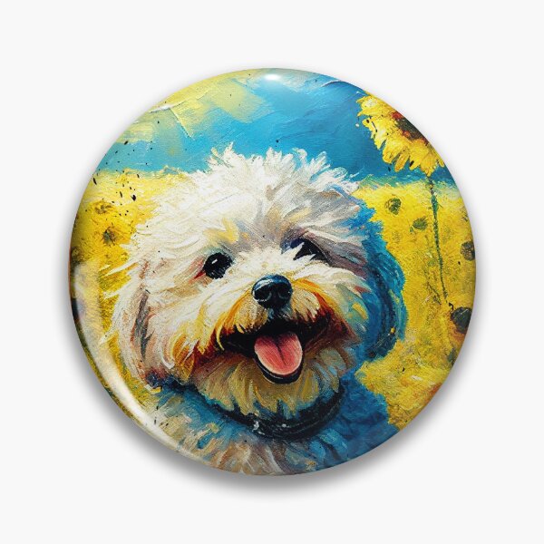 Item preview, Poochon Sunflower Painting Adorable Dog designed and sold by rafaeltto.