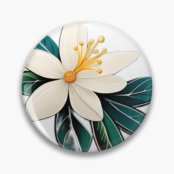 Item preview, A white flower with green leaves  designed and sold by Hillol Bora.