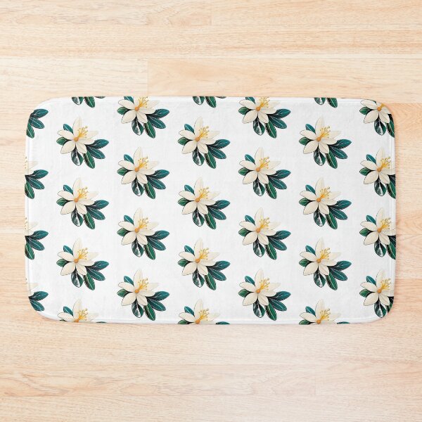 Item preview, A white flower with green leaves  designed and sold by Hillol Bora.