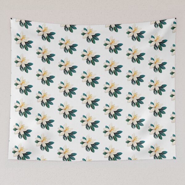 Item preview, A white flower with green leaves  designed and sold by Hillol Bora.