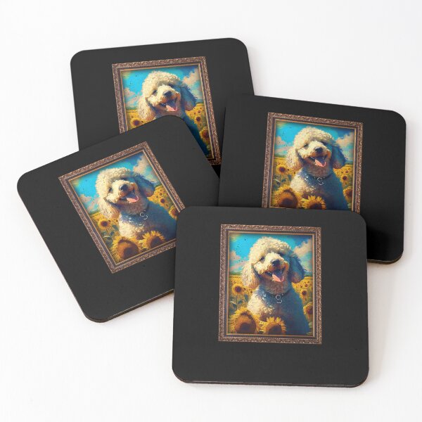 Item preview, Poodle Sunflower Painting Adorable Dog designed and sold by rafaeltto.