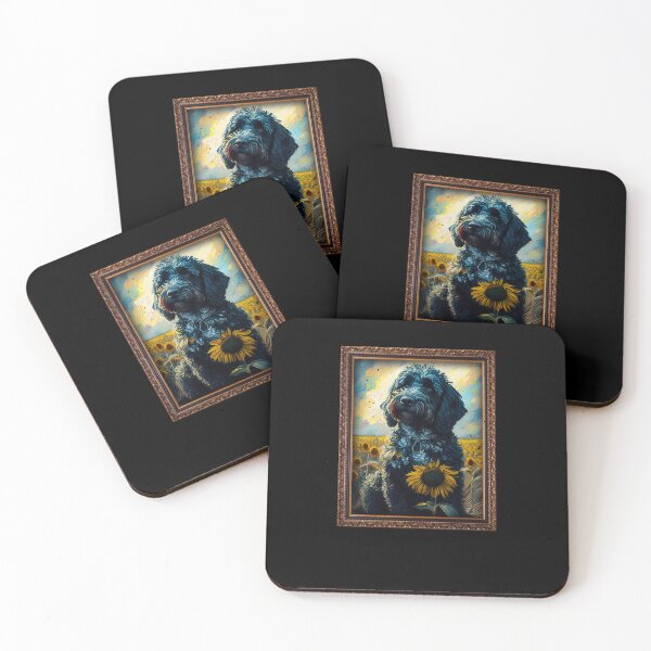 Artikelvorschau, Portuguese Water Sunflower Painting Adorable Dog entworfen und verkauft von rafaeltto.