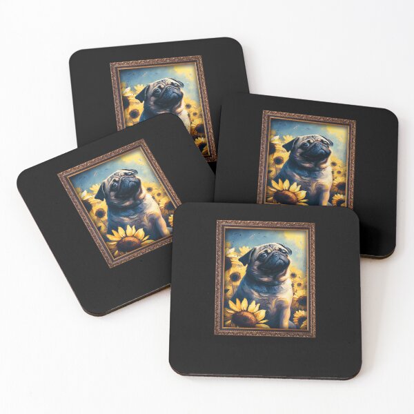 Item preview, Pug Sunflower Painting Adorable Dog designed and sold by rafaeltto.