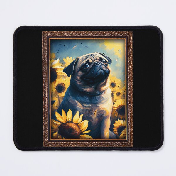 Item preview, Pug Sunflower Painting Adorable Dog designed and sold by rafaeltto.