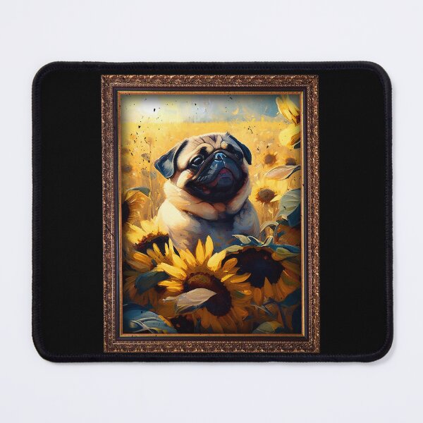 Item preview, Pug Sunflower Painting Adorable Dog designed and sold by rafaeltto.