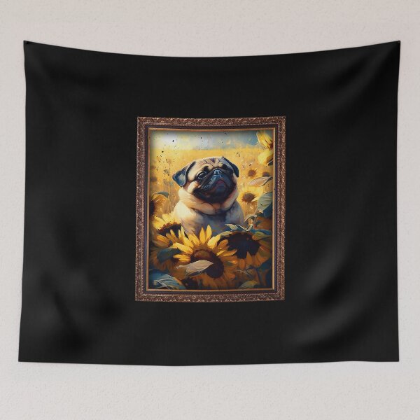 Item preview, Pug Sunflower Painting Adorable Dog designed and sold by rafaeltto.