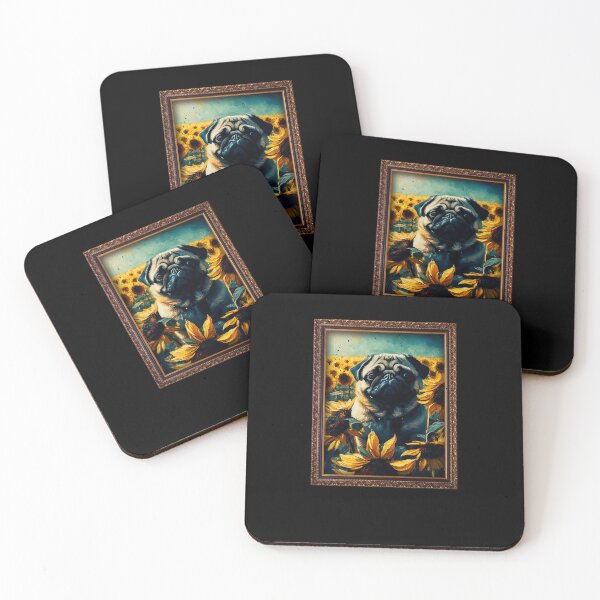 Item preview, Pug Sunflower Painting Adorable Dog designed and sold by rafaeltto.