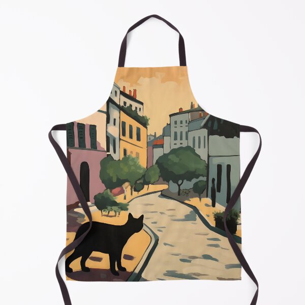 Item preview, Black cat cautiously eyeing the street before crossing designed and sold by SingularityGeek.