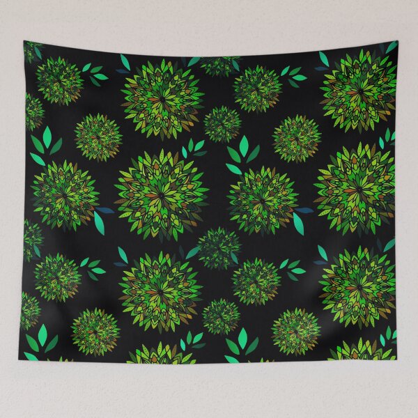 Item preview, Green Mandala Flowers Pattern designed and sold by Bleshka-Design.
