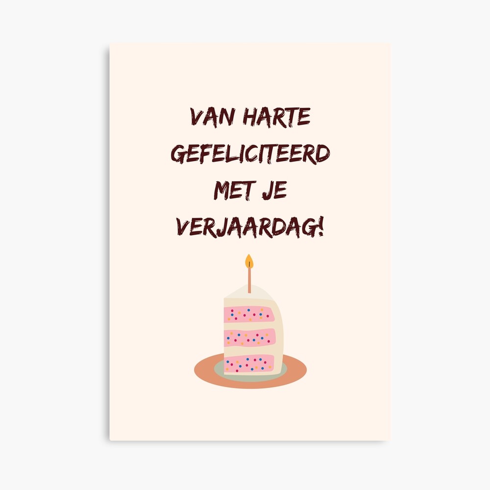 Dutch Happy Birthday  Greeting Card for Sale by Pommallina