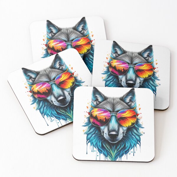 Item preview, Rainbow Wolf - Vibrant and Colorful Art Print designed and sold by artmangos.