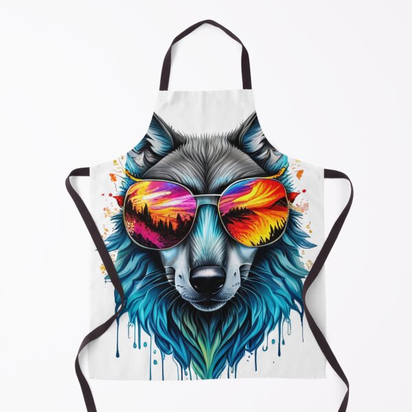 Item preview, Rainbow Wolf - Vibrant and Colorful Art Print designed and sold by artmangos.